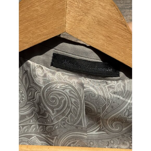 Chaps Mens Gray Blazer Jacket With Paisley Lining Single-Breasted Two-Button Siz - Picture 3 of 8